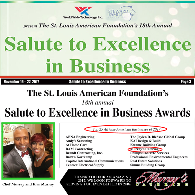 Murray's Catering - St. Louis American Salute To Excellence In Business 2017 - TOP 25 - FLYER